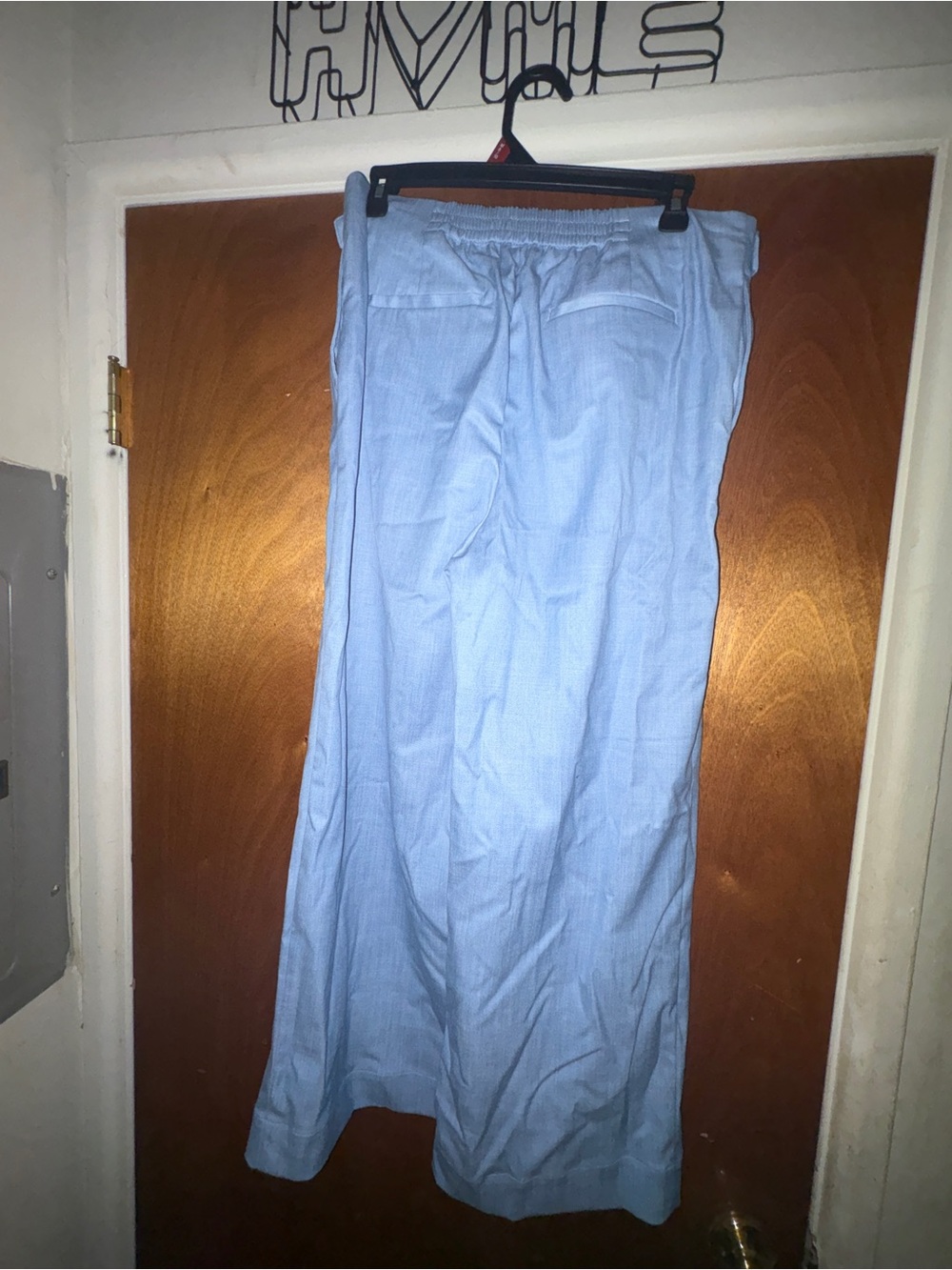 Women’s Wide Leg Light Blue Pants — High-Rise Comfort - Picture 2 of 8